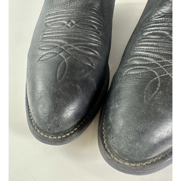Nocona Men’s Black Leather Cowboy Boots Size 8 D Made in USA Western Boots - Picture 14 of 16